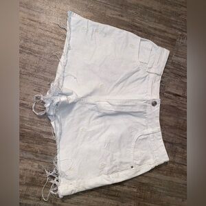 Ardene White Frayed Jean Shorts